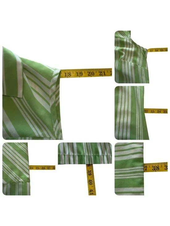 Vintage 60's Womens Dress Handmade Green White Stripe Sleeveless Shift 14 16 - Picture 11 of 15